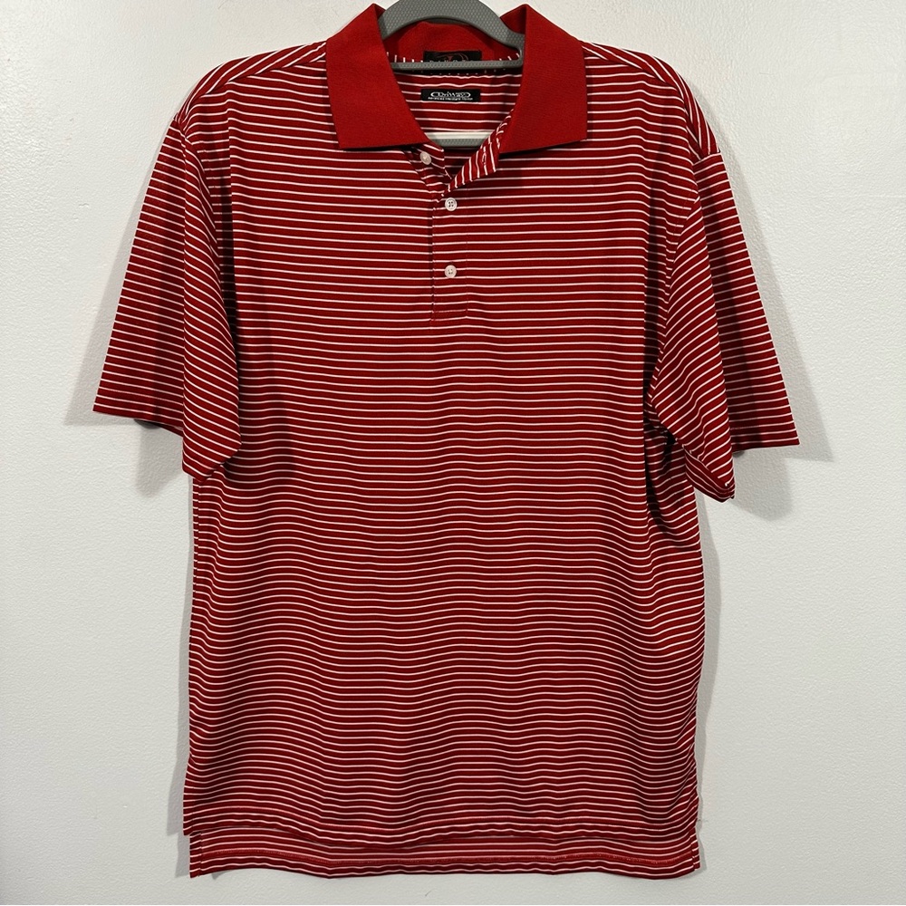 Striped golf polo shirt size large